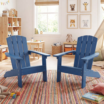 Set Of 2 Kids Adirondack Chair, High Backrest, Navy Kids Chairs & Seating at Gallery Canada