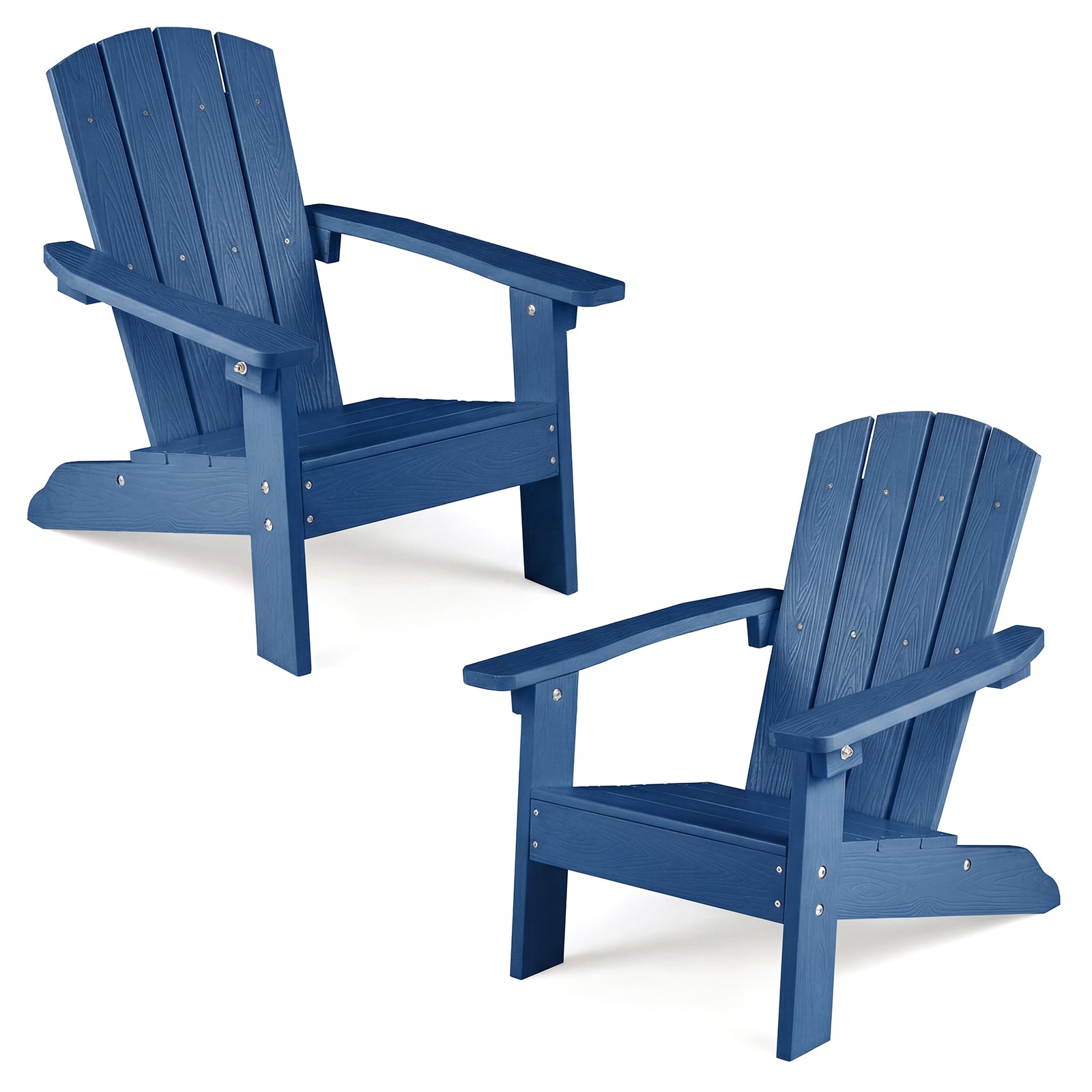 Set Of 2 Kids Adirondack Chair, High Backrest, Navy Kids Chairs & Seating at Gallery Canada