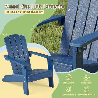 Set Of 2 Kids Adirondack Chair, High Backrest, Navy Kids Chairs & Seating at Gallery Canada