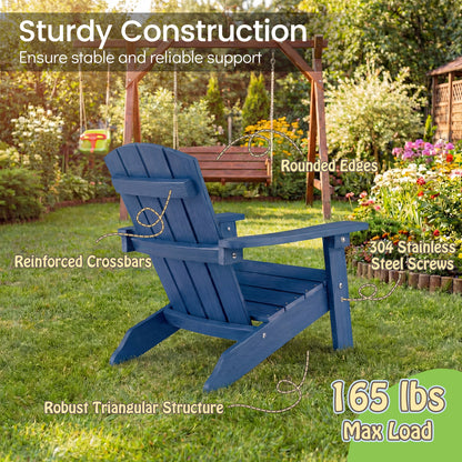 Set Of 2 Kids Adirondack Chair, High Backrest, Navy Kids Chairs & Seating at Gallery Canada