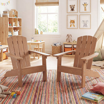 Kid's Adirondack Chair Set, High Backrest, Armrests, Teak Kids Chairs & Seating at Gallery Canada