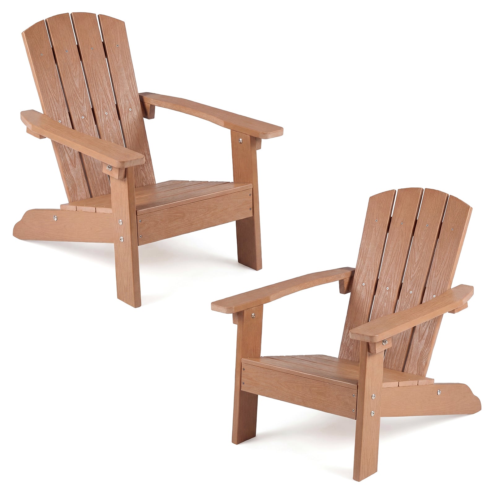 Kid's Adirondack Chair Set, High Backrest, Armrests, Teak Kids Chairs & Seating Teak at Gallery Canada