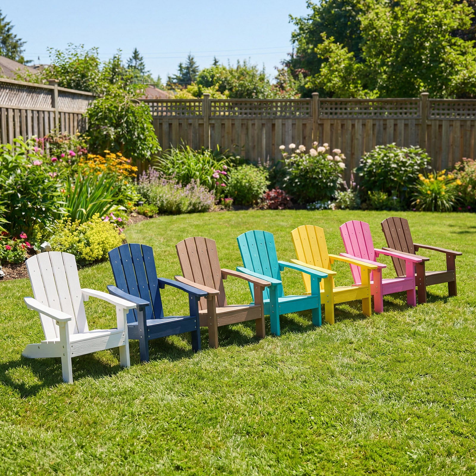 Kid's Adirondack Chair Set, High Backrest, Armrests, Teak Kids Chairs & Seating at Gallery Canada