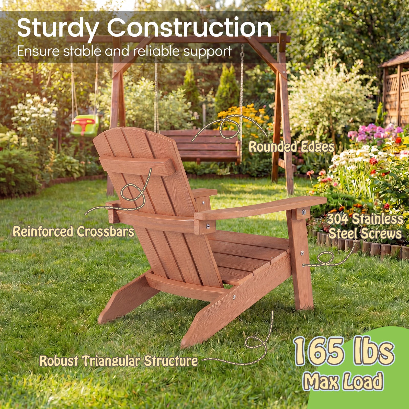 Kid's Adirondack Chair Set, High Backrest, Armrests, Teak Kids Chairs & Seating at Gallery Canada