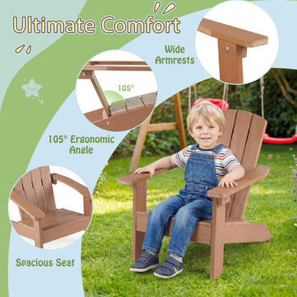Kid's Adirondack Chair Set, High Backrest, Armrests, Teak Kids Chairs & Seating at Gallery Canada