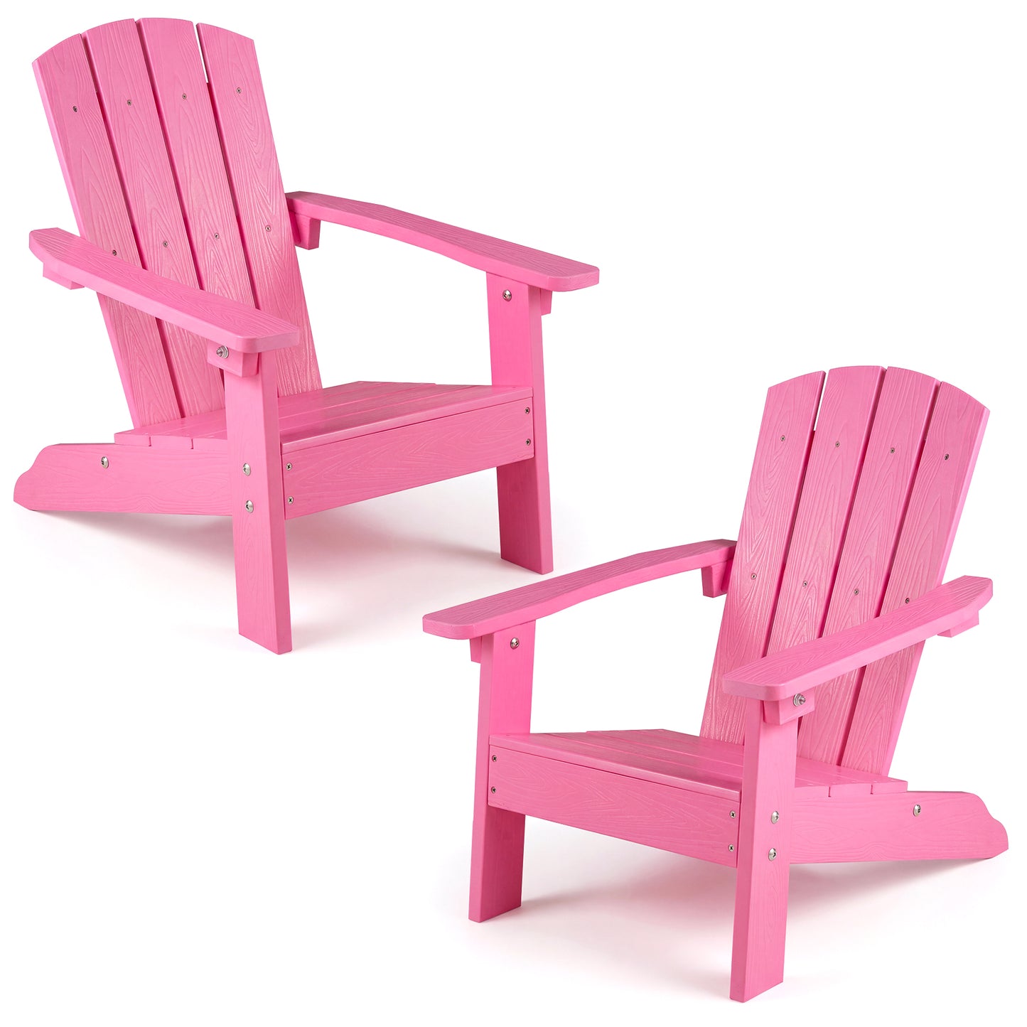 Kids Adirondack Chair Set Of 2, High Backrest, Pink Kids Chairs & Seating at Gallery Canada
