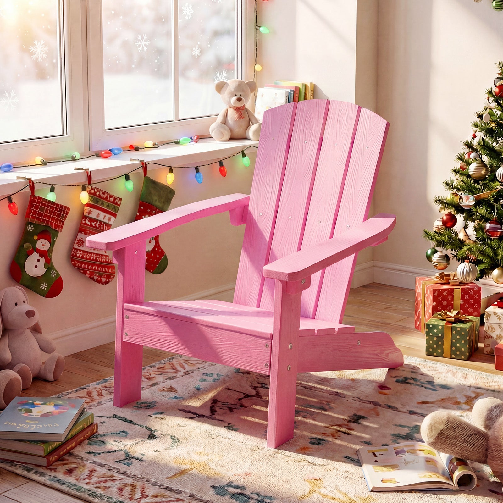 Kids Adirondack Chair Set Of 2, High Backrest, Pink Kids Chairs & Seating at Gallery Canada