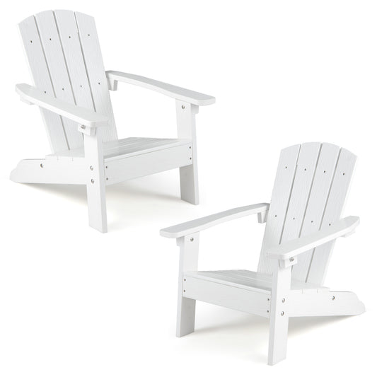 Set Of 2 Kids Adirondack Chairs, High Backrest, White Kids Chairs & Seating White at Gallery Canada