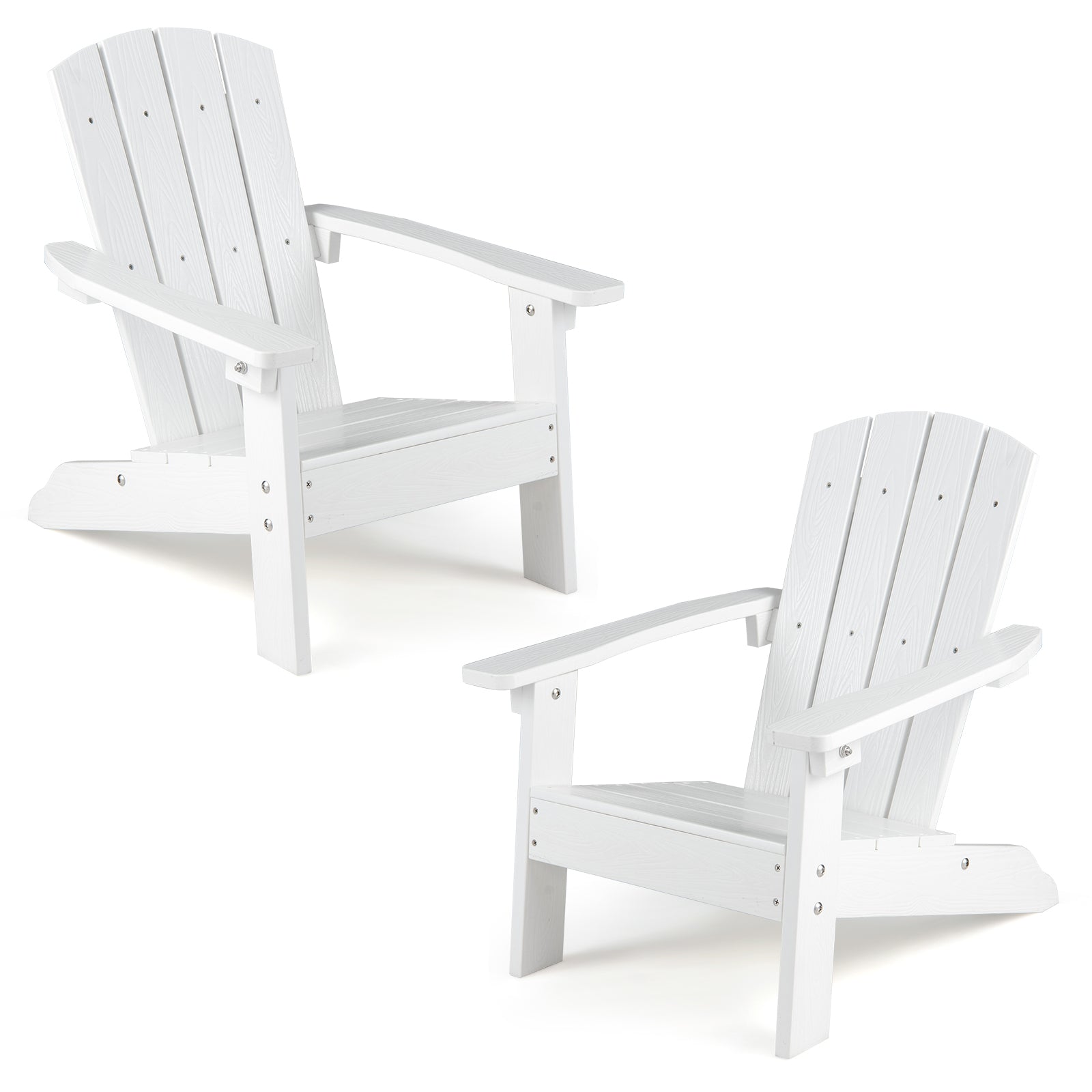 Set Of 2 Kids Adirondack Chairs, High Backrest, White Kids Chairs & Seating White at Gallery Canada
