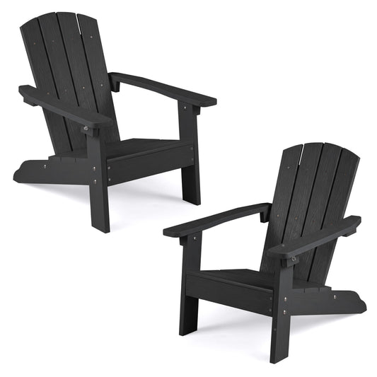 2-Piece Kids Adirondack Chair Set, High Backrest, Armrests, Black Kids Chairs & Seating Black at Gallery Canada