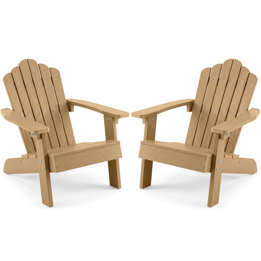 Set of 2 Kids Adirondack Chairs, Outdoor, Brown Adirondack Chairs Brown at Gallery Canada