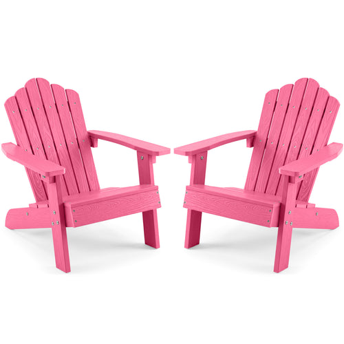 Set of 2 Children's Adirondack Chairs, Outdoor, Pink