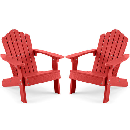 Set of 2 Kids Adirondack Chairs, Outdoor, High Backrest, Red Adirondack Chairs Red at Gallery Canada