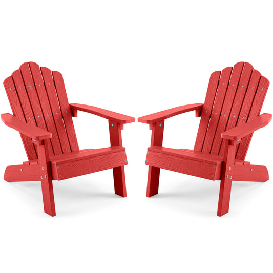 Set of 2 Kids Adirondack Chairs, Outdoor, High Backrest, Red Adirondack Chairs Red at Gallery Canada