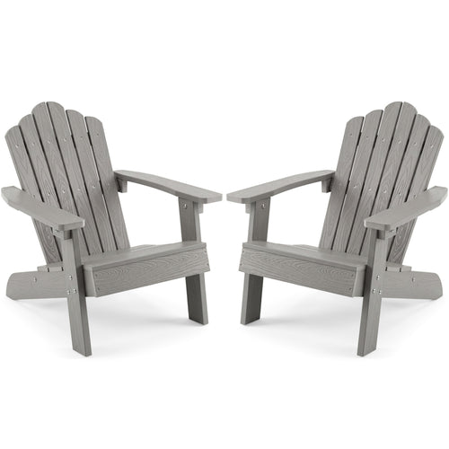 Set of 2 Kids Adirondack Chairs Outdoor, Grey