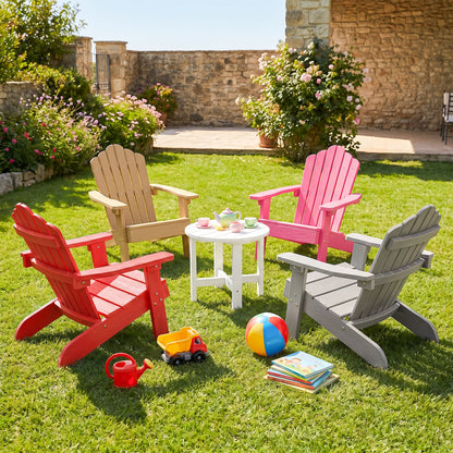Set of 2 Kids Adirondack Chairs, Outdoor, High Backrest, Red Adirondack Chairs at Gallery Canada