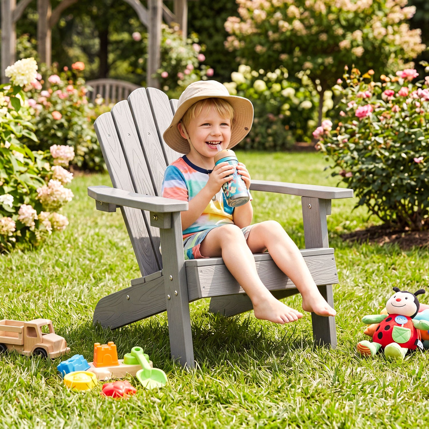 Set of 2 Kids Adirondack Chairs Outdoor, Grey Adirondack Chairs at Gallery Canada