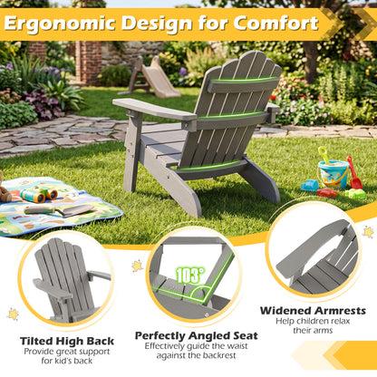 Set of 2 Kids Adirondack Chairs Outdoor, Grey Adirondack Chairs at Gallery Canada