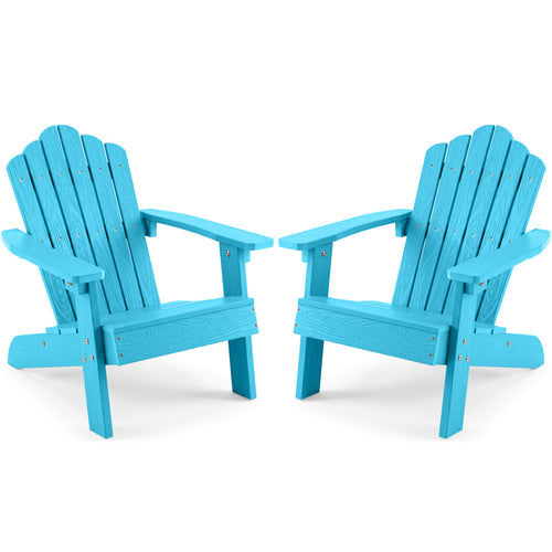 Set of 2 Kids Adirondack Chairs, Outdoor, Turquoise