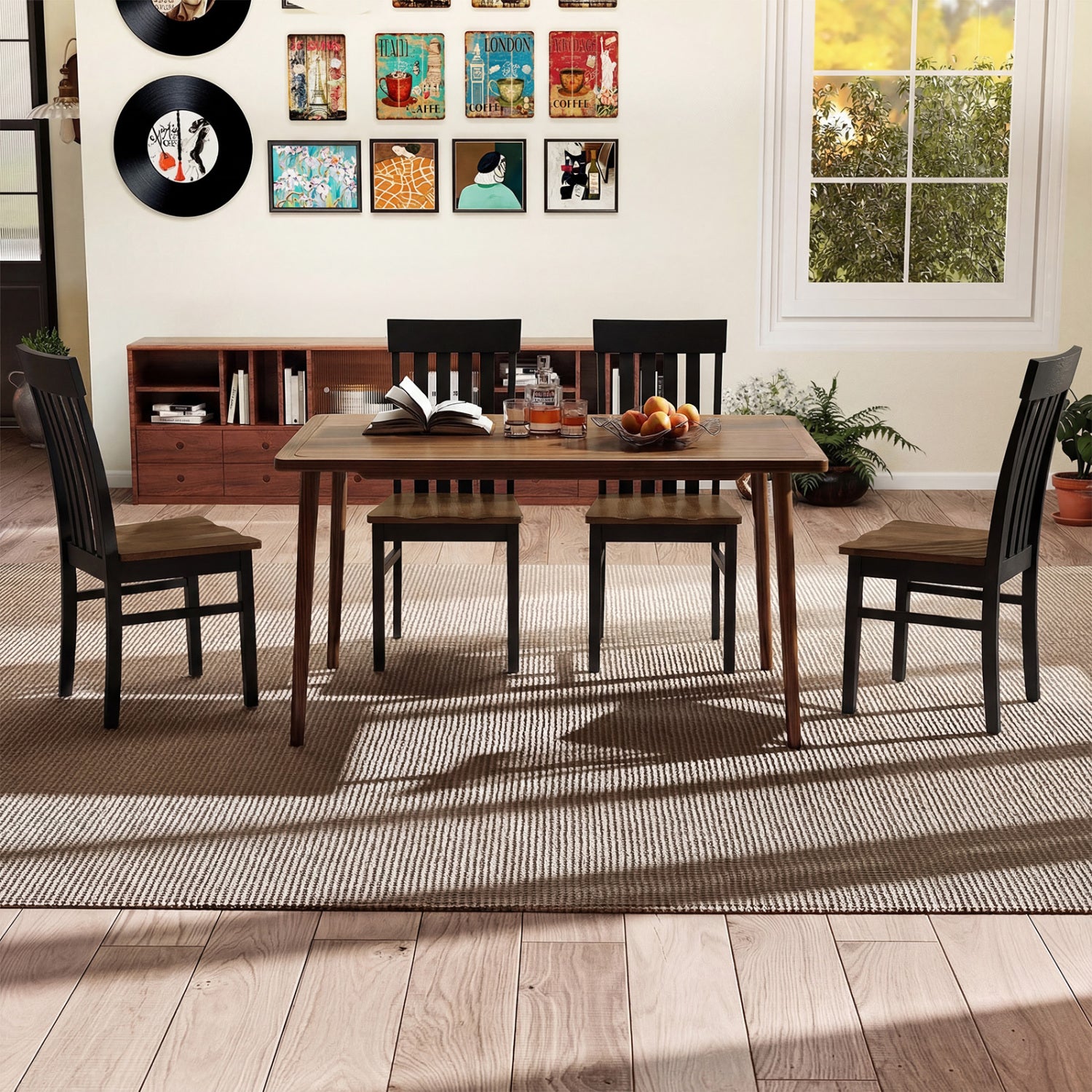 Set of 2 Armless Kitchen Dining Chairs, Black Dining Chairs at Gallery Canada