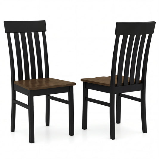 Set of 2 Armless Kitchen Dining Chairs, Black Dining Chairs Black at Gallery Canada