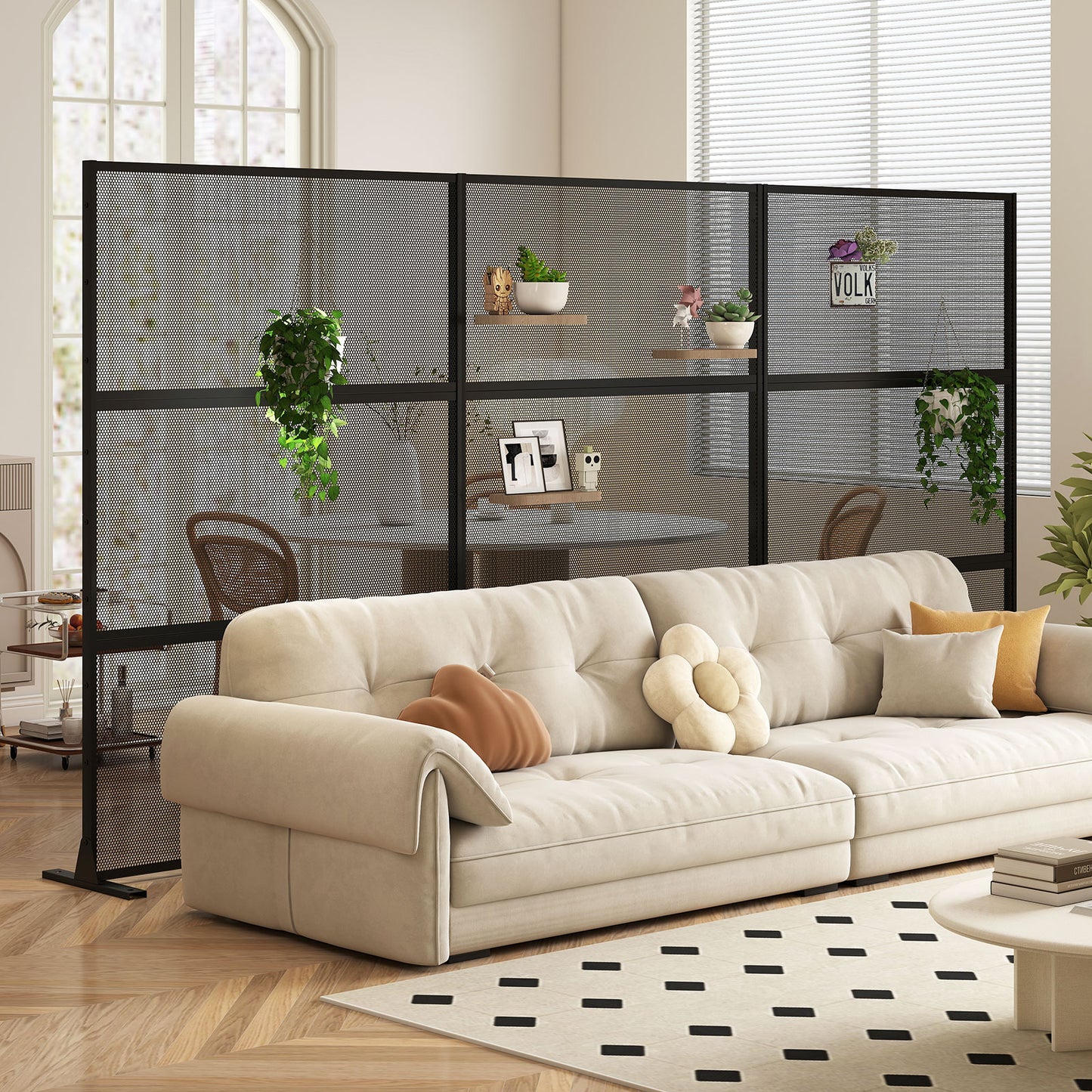 Set of 2 Metal Privacy Screen with Expansion Bolts, Black Room Dividers at Gallery Canada