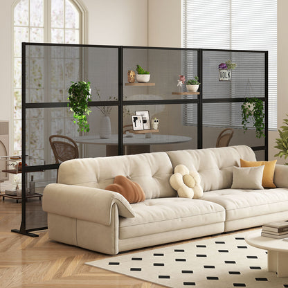 Set of 2 Metal Privacy Screen with Expansion Bolts, Black Room Dividers at Gallery Canada