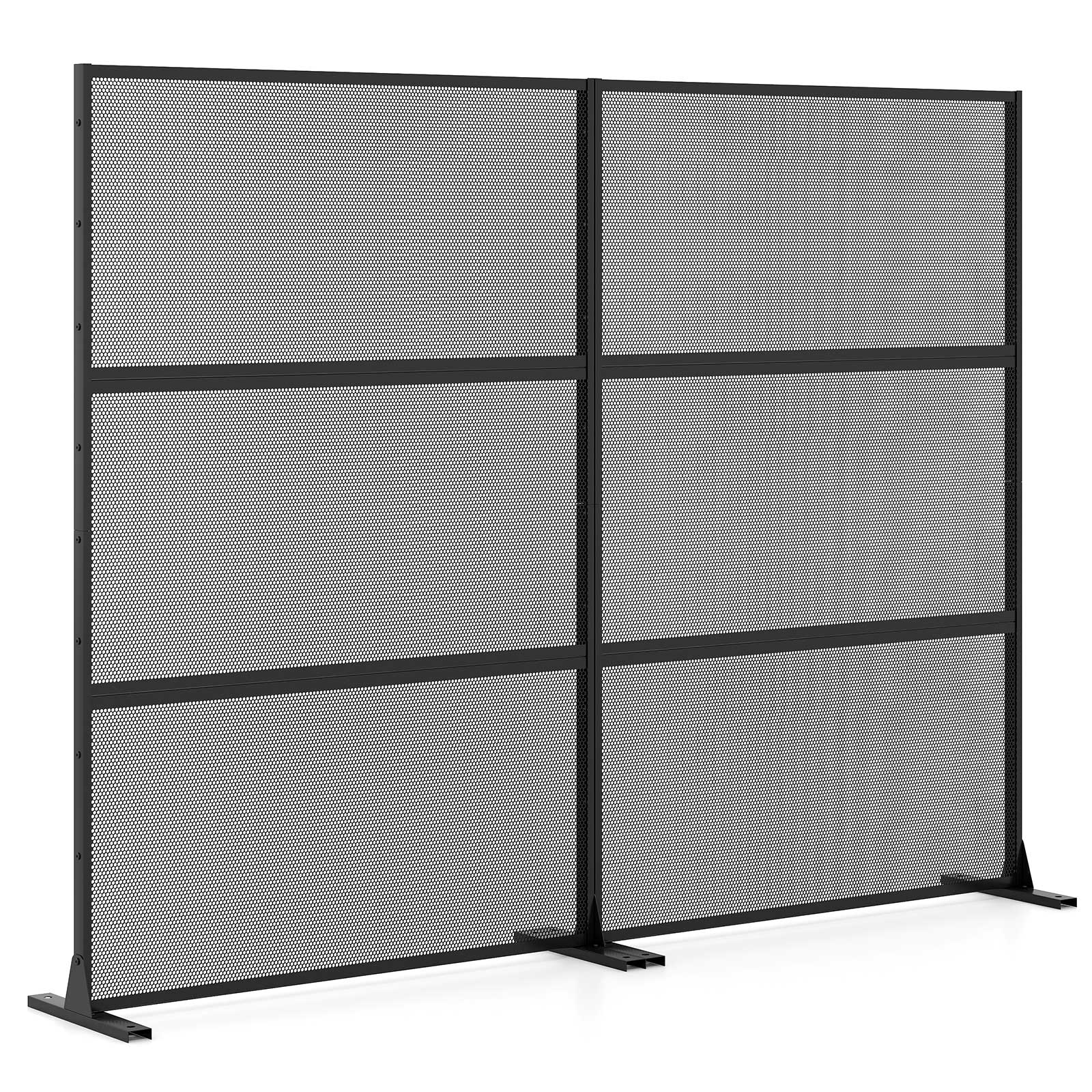 Set of 2 Metal Privacy Screen with Expansion Bolts, Black Room Dividers at Gallery Canada