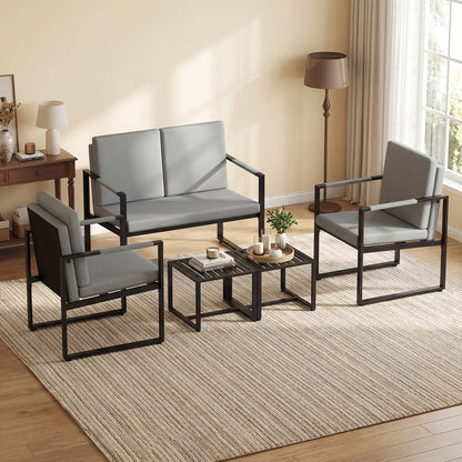 Mid Century Modern Single Sofa Chairs Set, Gray, Black Accent Chairs at Gallery Canada
