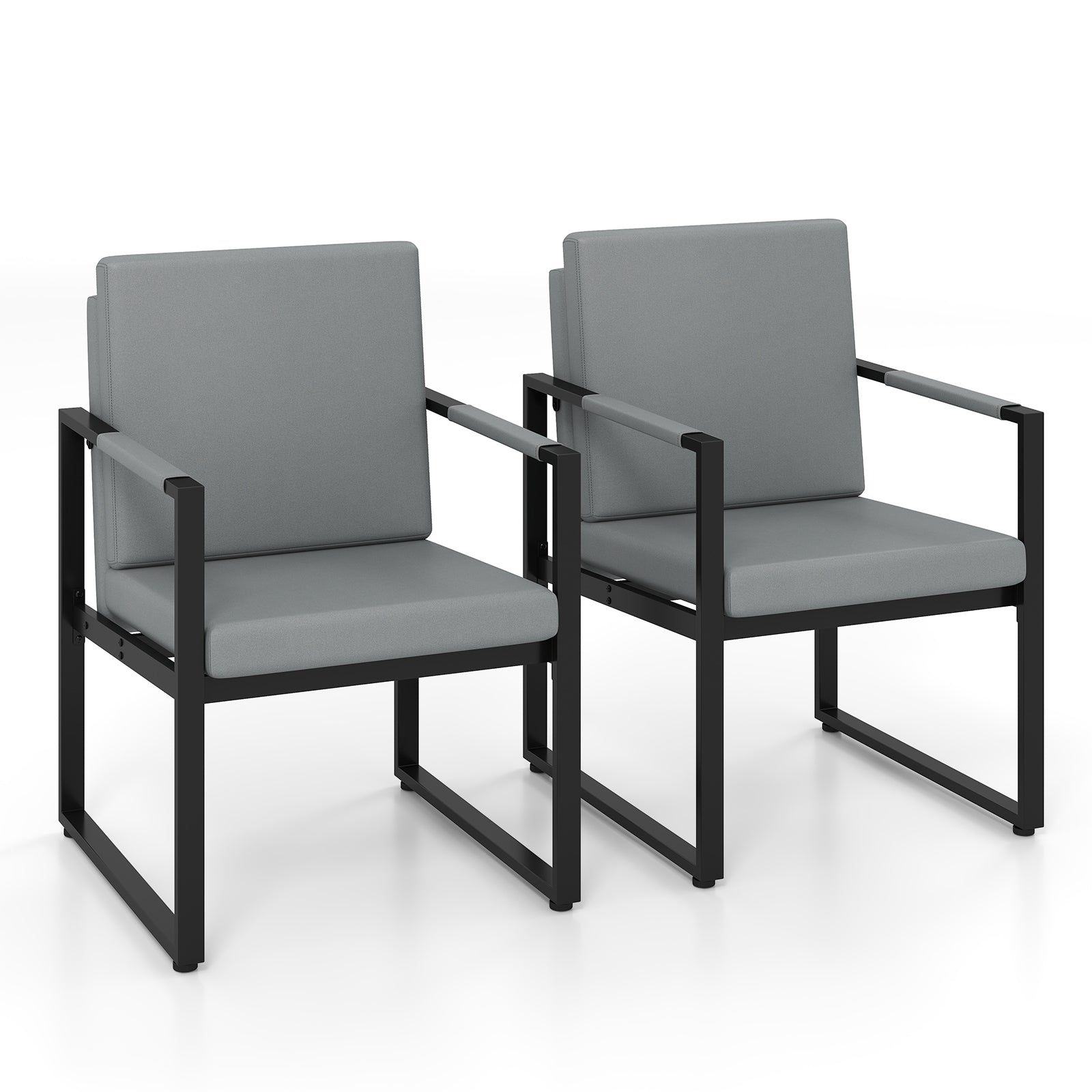 Mid Century Modern Single Sofa Chairs Set, Gray, Black Accent Chairs at Gallery Canada