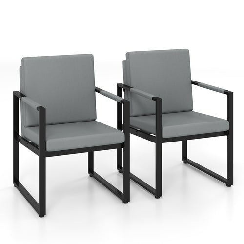 Mid Century Modern Single Sofa Chairs Set, Gray, Black