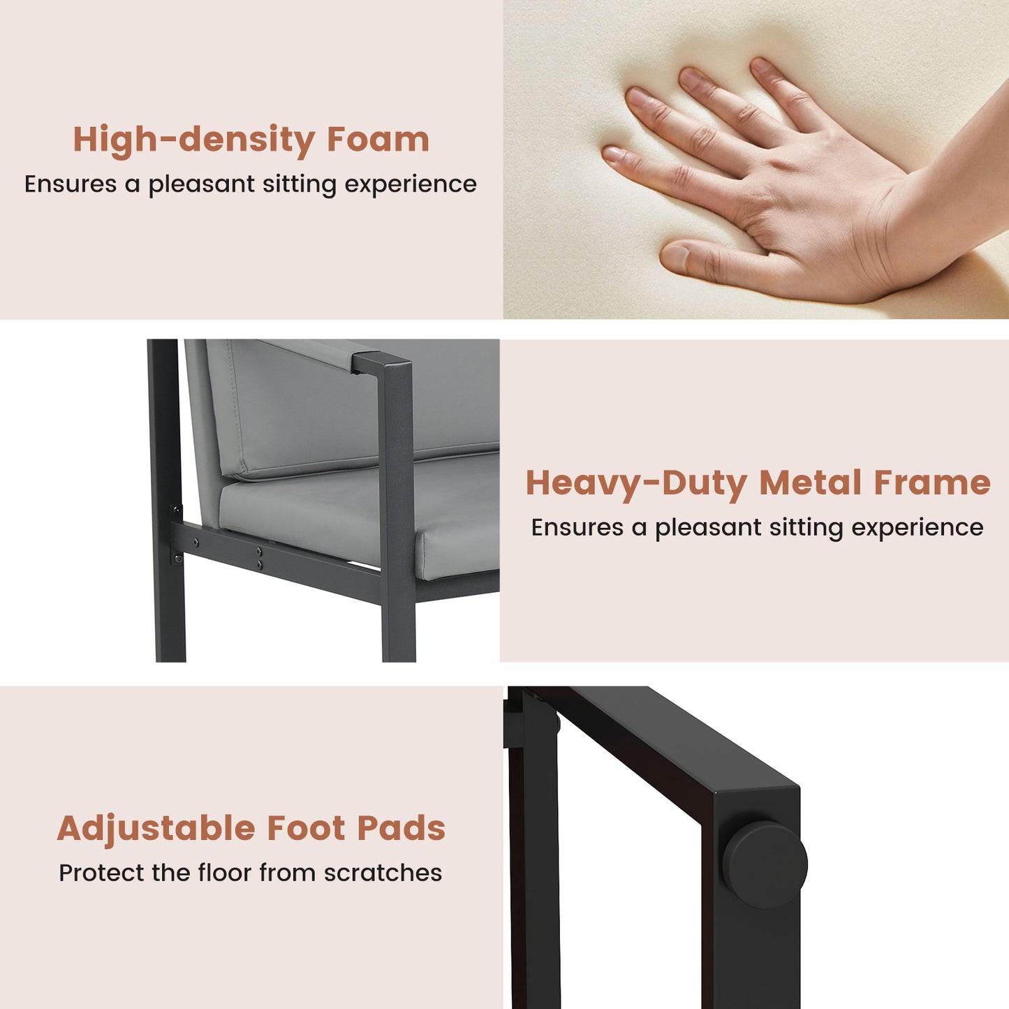 Mid Century Modern Single Sofa Chairs Set, Gray, Black Accent Chairs at Gallery Canada