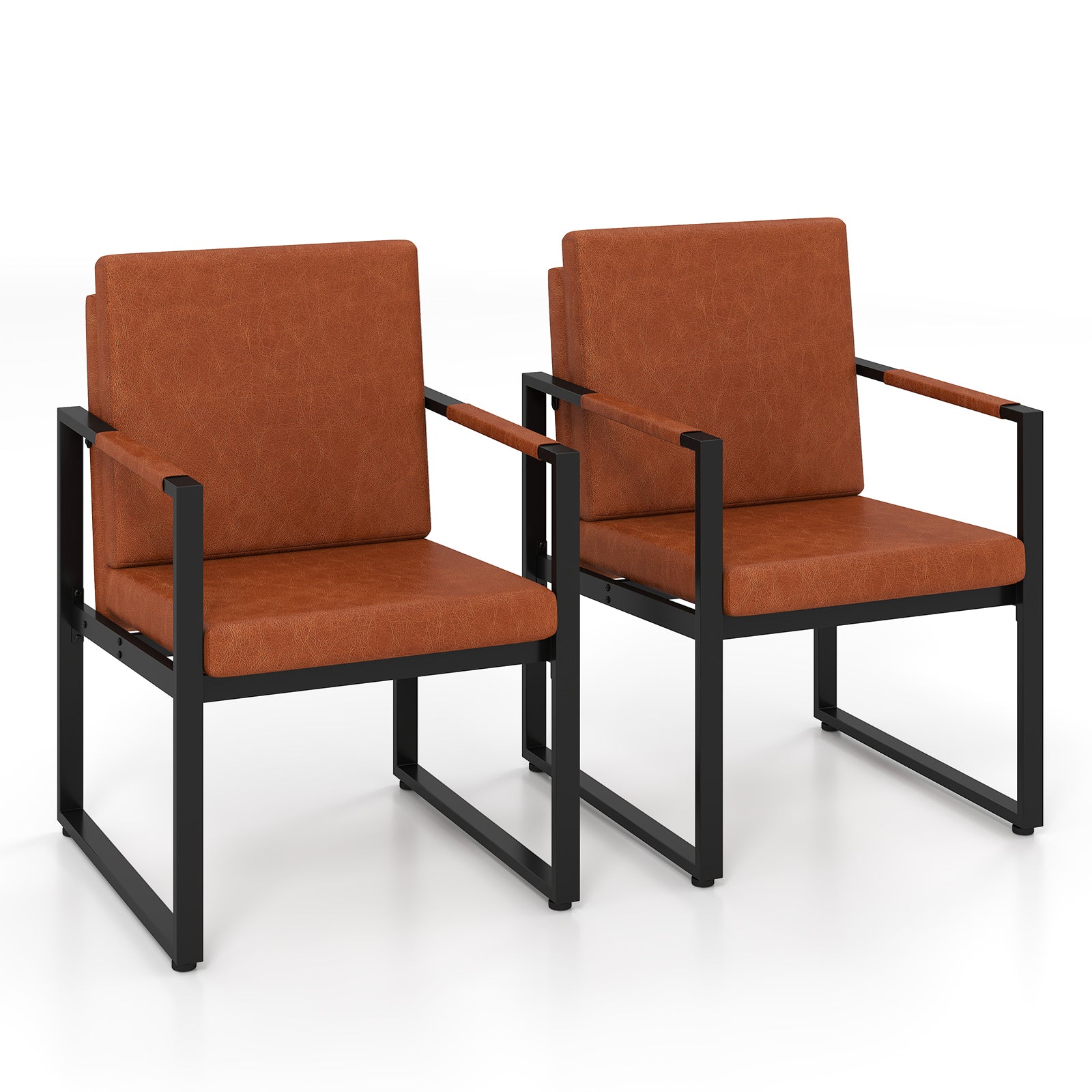 Set Of 2 Mid Century Modern Single Sofa Chairs With Cushions Accent Chairs at Gallery Canada