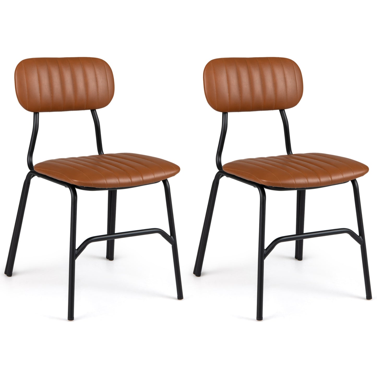 Ensemble de 2 chaises de salle à manger modernes, marron