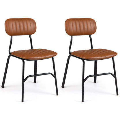 Ensemble de 2 chaises de salle à manger modernes, marron