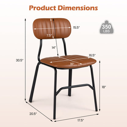 Ensemble de 2 chaises de salle à manger modernes, marron