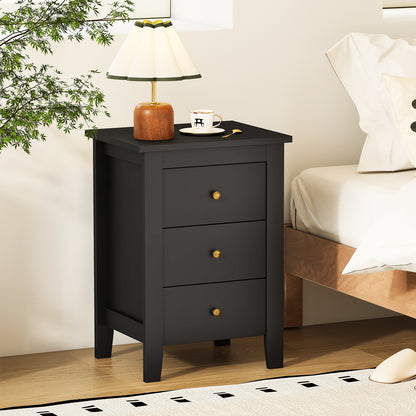 Set of 2 Nightstand End Beside Table Drawers, Black Nightstands at Gallery Canada