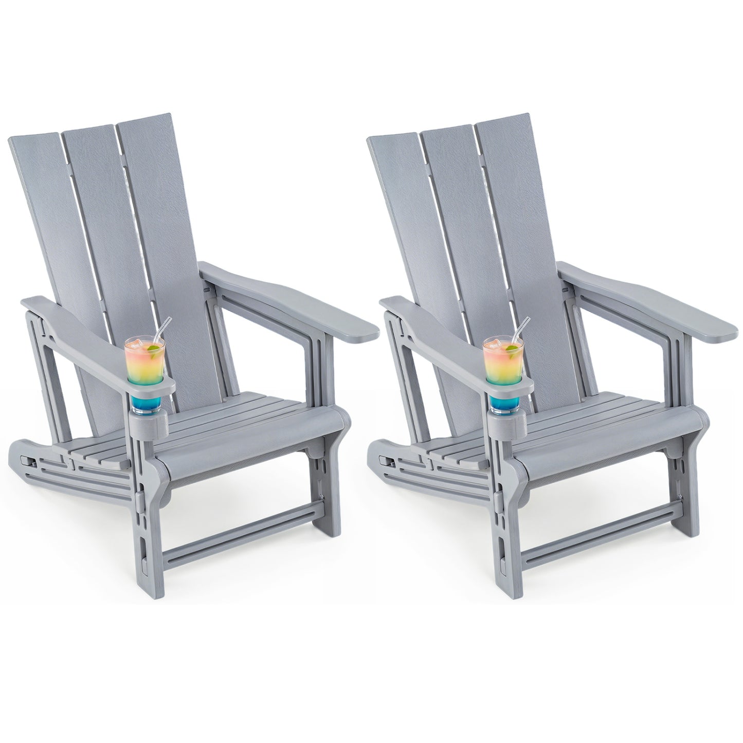 Set of 2 Outdoor Adirondack Chairs, Gray Adirondack Chairs at Gallery Canada