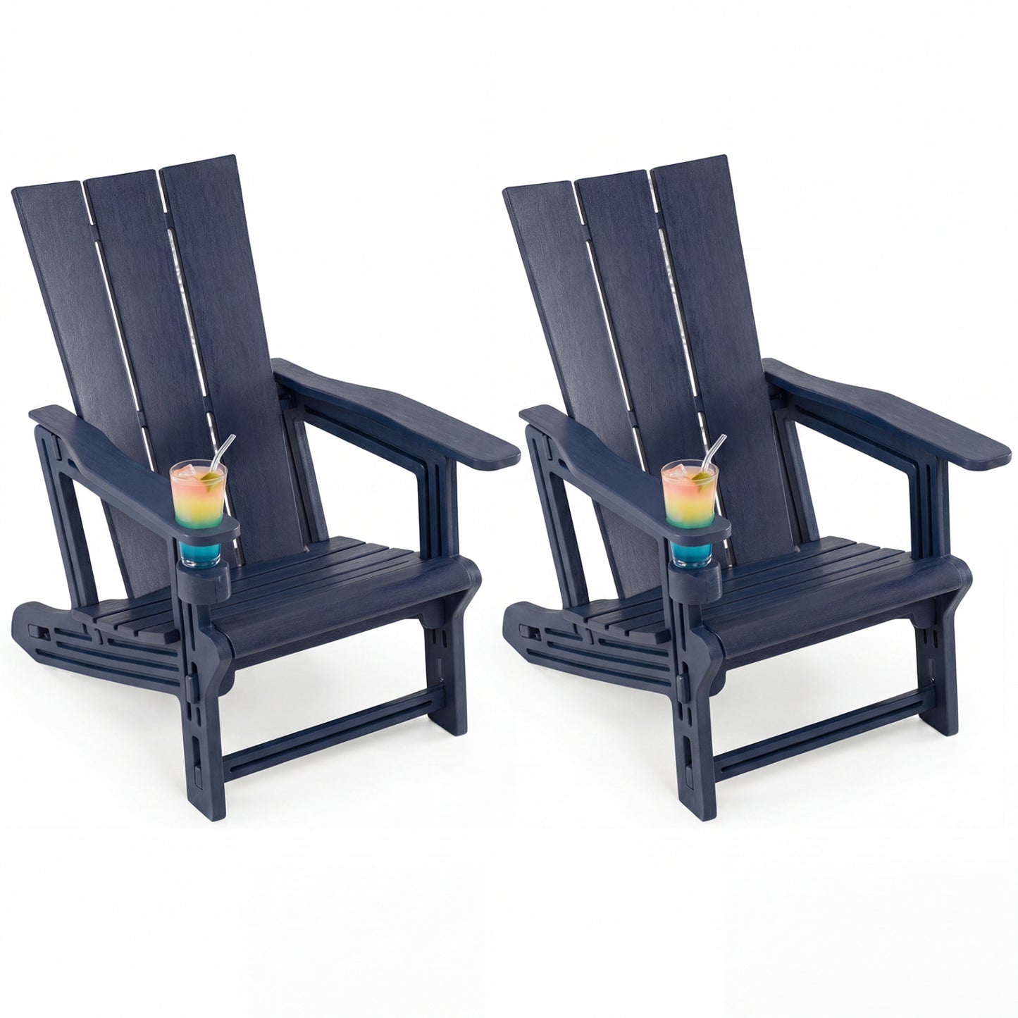 Adirondack Chairs with Cup Holder, Set of 2, Blue Adirondack Chairs at Gallery Canada