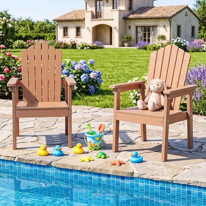 Ensemble de 2 chaises Adirondack d'extérieur, marron