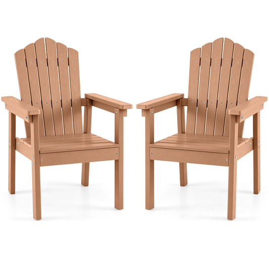 Set of 2 Outdoor Adirondack Chairs, Brown Adirondack Chairs Brown at Gallery Canada