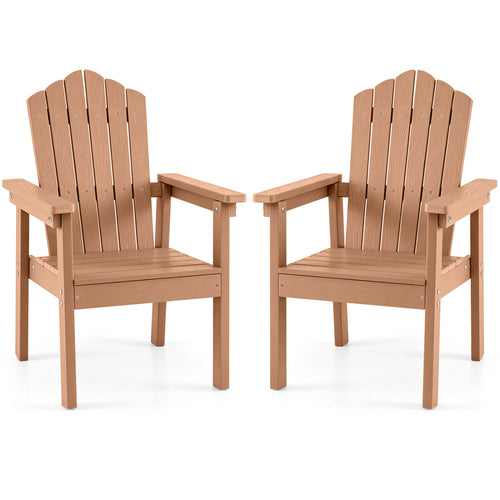 Set of 2 Outdoor Adirondack Chairs, Brown