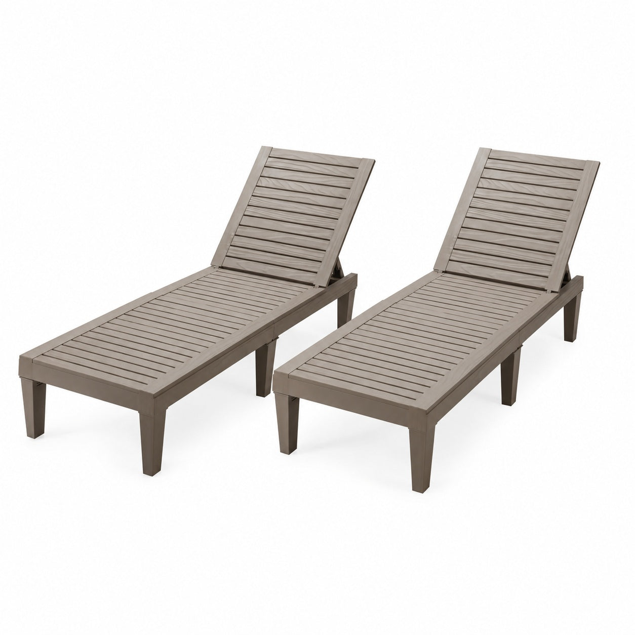 Set of 2 Outdoor Chaise Lounge Chair with 5 Positions Adjustable Backrest, Brown Outdoor Chaise Lounges Brown at Gallery Canada