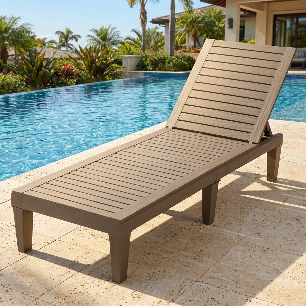 Set of 2 Outdoor Chaise Lounge Chair with 5 Positions Adjustable Backrest, Brown Outdoor Chaise Lounges at Gallery Canada