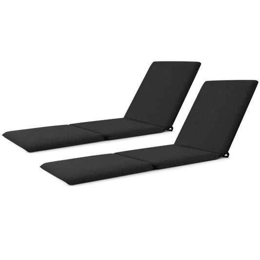 2-Piece Outdoor Chaise Lounge Cushion Set, Black Outdoor Furniture Accessories Black at Gallery Canada