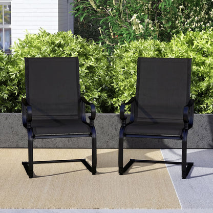Set of 2 Patio Chairs, Quick-Dry Fabric, Black Patio Dining Chairs at Gallery Canada