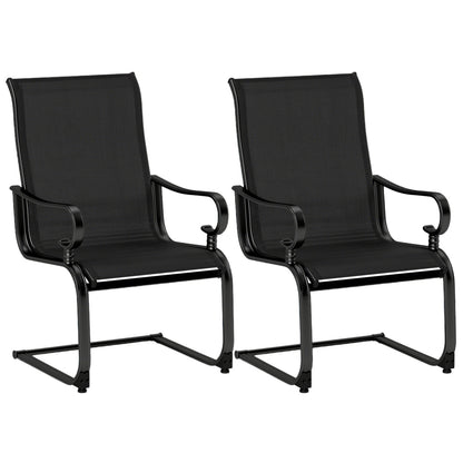 Set of 2 Patio Chairs, Quick-Dry Fabric, Black Patio Dining Chairs Black at Gallery Canada