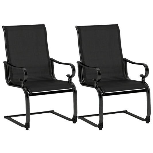 Set of 2 Patio Chairs, Quick-Dry Fabric, Black Patio Dining Chairs Black at Gallery Canada