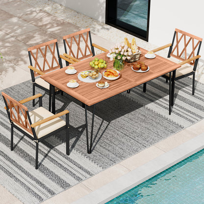 Set of 2 Patio Dining Chairs with Removable Padded Cushions-18 Inches Patio Dining Chairs at Gallery Canada