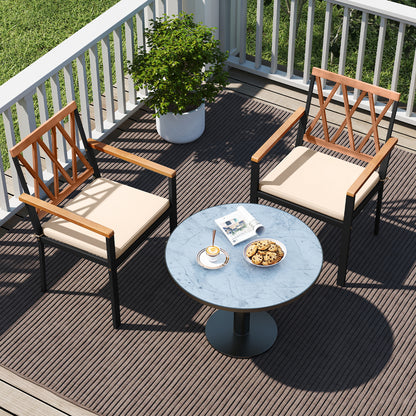 Set of 2 Patio Dining Chairs with Removable Padded Cushions-18 Inches Patio Dining Chairs at Gallery Canada
